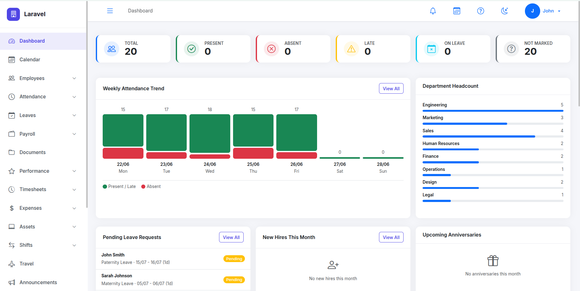 HRMS Dashboard